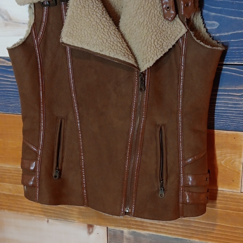 Members Only Shearling Bomber vest M - Picture 3 of 8